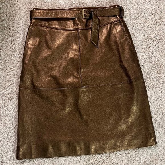 Marc By Marc Jacobs Dresses & Skirts - Metallic Lamb Leather Skirt - Marc by Marc Jacobs "Partridge"